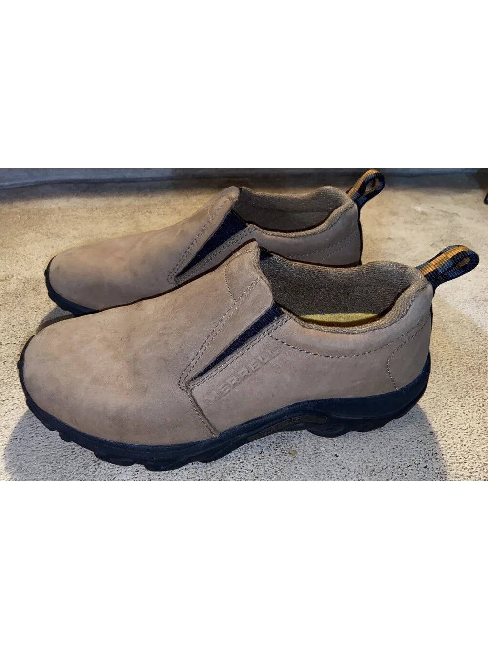 Merrell Jungle Moc Women’s 7 Brown Nubuck Leather Slip On Hiking Outdoor Shoes